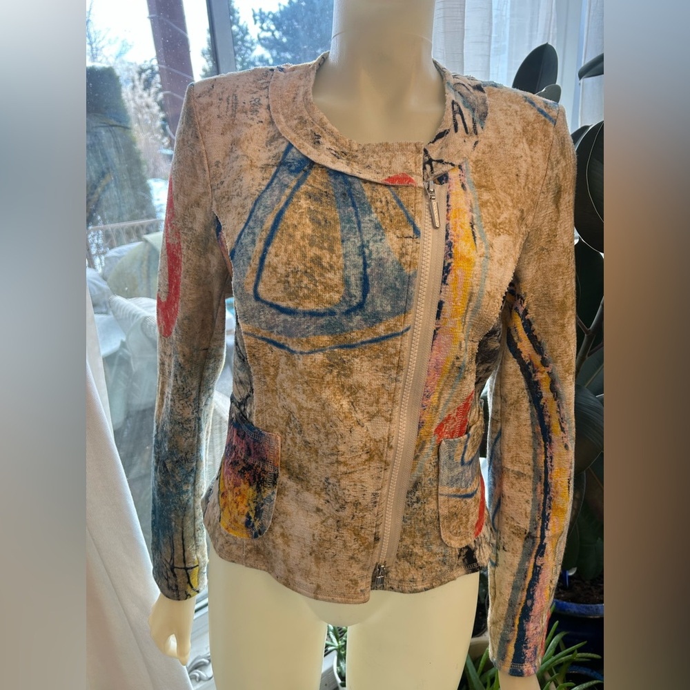 🆕Airfield Poem Blazer Multicolour Grafitti Print Size US L / EU 42